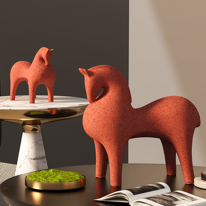 红色陶瓷马办公室桌面装饰摆件客厅壁龛书柜酒柜玄关高档乔迁礼物,家居饰品,装饰摆件,淘宝优惠券,粉丝福利购,淘宝优惠卷