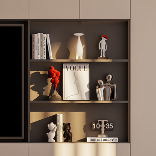 意式高级感电视柜开放格摆件客厅大平层轻奢酒柜壁龛小众软装饰品