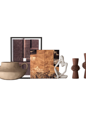 侘寂风会所客厅复古陶瓷摆件