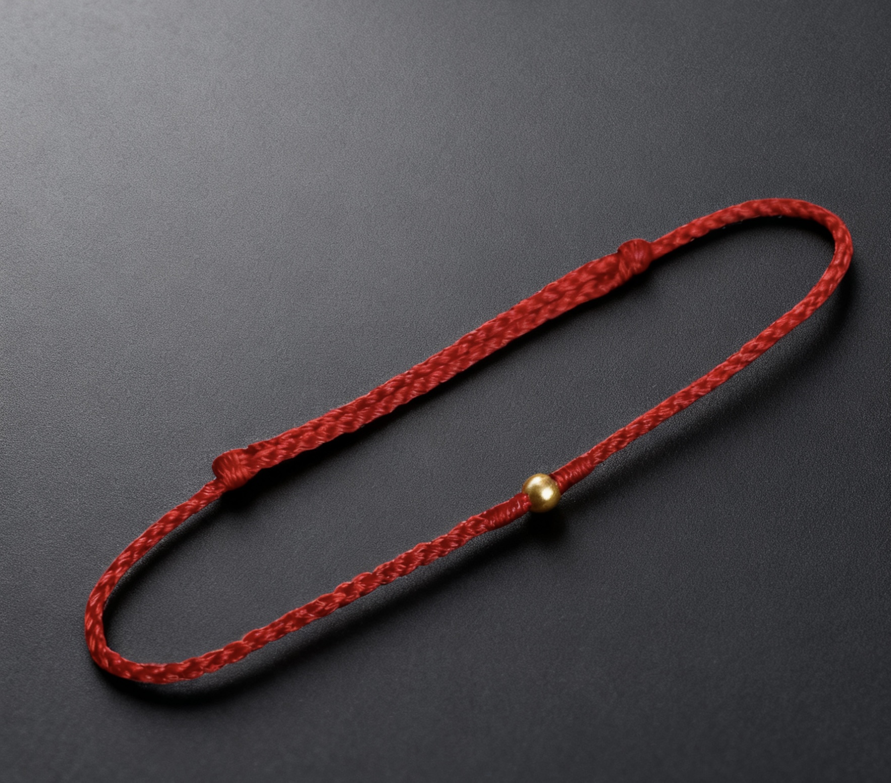 18k金手链细手绳饰品小珠子手工编织手绳送礼