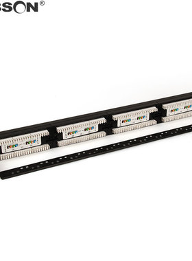 BABSON百森 CAT5e超五类非屏蔽24口RJ45/11网线网络跳线模块配线架19英寸机架式1U理线槽架
