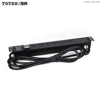 正品图腾/TOTEN 6位五孔PDU机柜电源插座排插电源分配器横装 16A输入10A输出