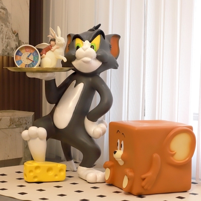 汤姆猫网红落地大摆件客厅大型搬家礼物乔迁新居电视柜装饰品高档