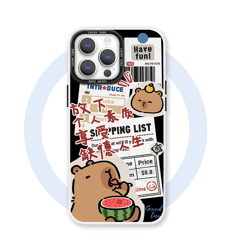 水豚 适用iPhone16promax苹果15pro磁吸手机壳小众独特14高级感轻奢13浮世绘ins风华为pura70艺术小米