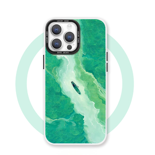 适用iPhone16promax苹果15pro磁吸手机壳小众独特14高级感轻奢13浮世绘ins风华为pura70艺术小米 一叶扁舟