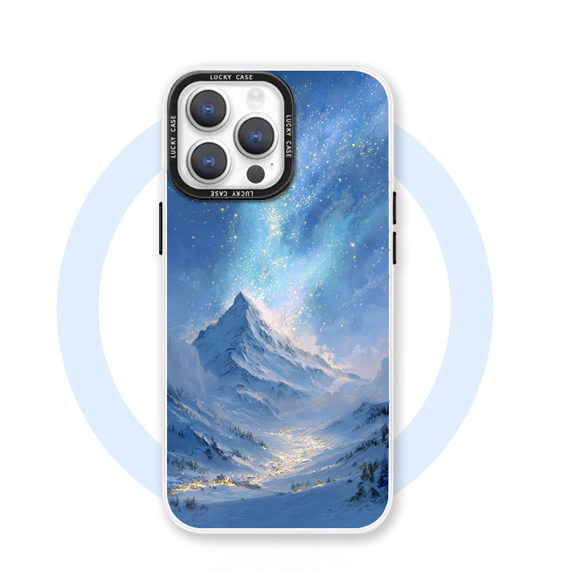 雪山 适用于iPhone16promax苹果15pro磁吸手机壳小众独特14高级感轻奢13浮世绘ins风华为pura70艺术小米