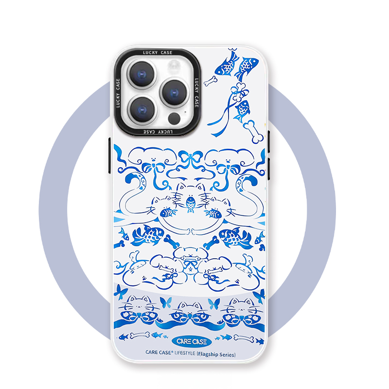 国画风 适用于iPhone16promax苹果15pro镭射磁吸手机壳小众独特14高级感轻奢13ins风华为pura70艺术小米全包
