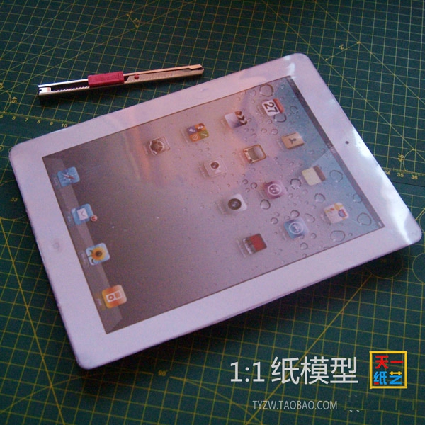 IPad2平板电脑3D纸模型DIY益智手工折纸天一纸艺真实比例人气精品