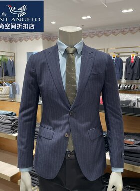 报喜鸟男士套装西服竖条纹