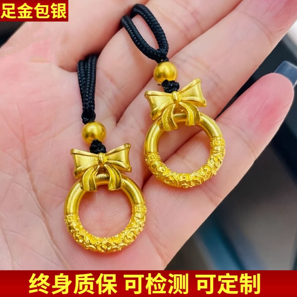 金包银项链在逃公主铃铛锁骨链女蝴蝶结祥云平安扣吊坠礼物送女友