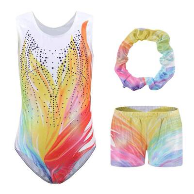 Kids Girls Gymnastics Leotards Bronzing Sleeveless Dancewear