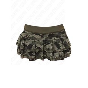 Y2K Woman Harajuku Hop Hip Rock Slim Skirt Chic Camouflage