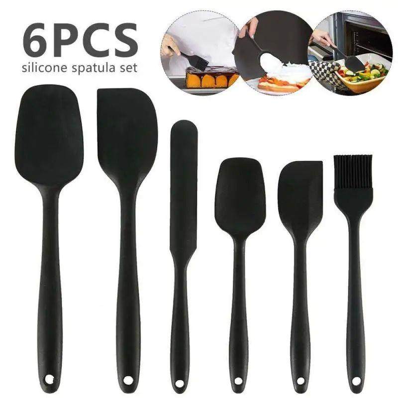 1-6Pcs Non-Stick Spatula Set Cooking Utensils Set Silicone C