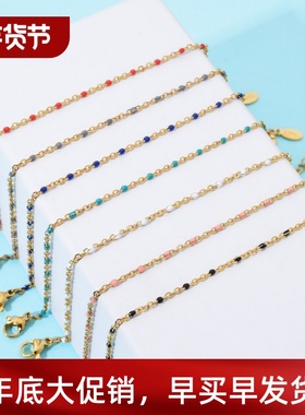 2024Stainless Steel Bracelets for Women Cute Enamel Necklace