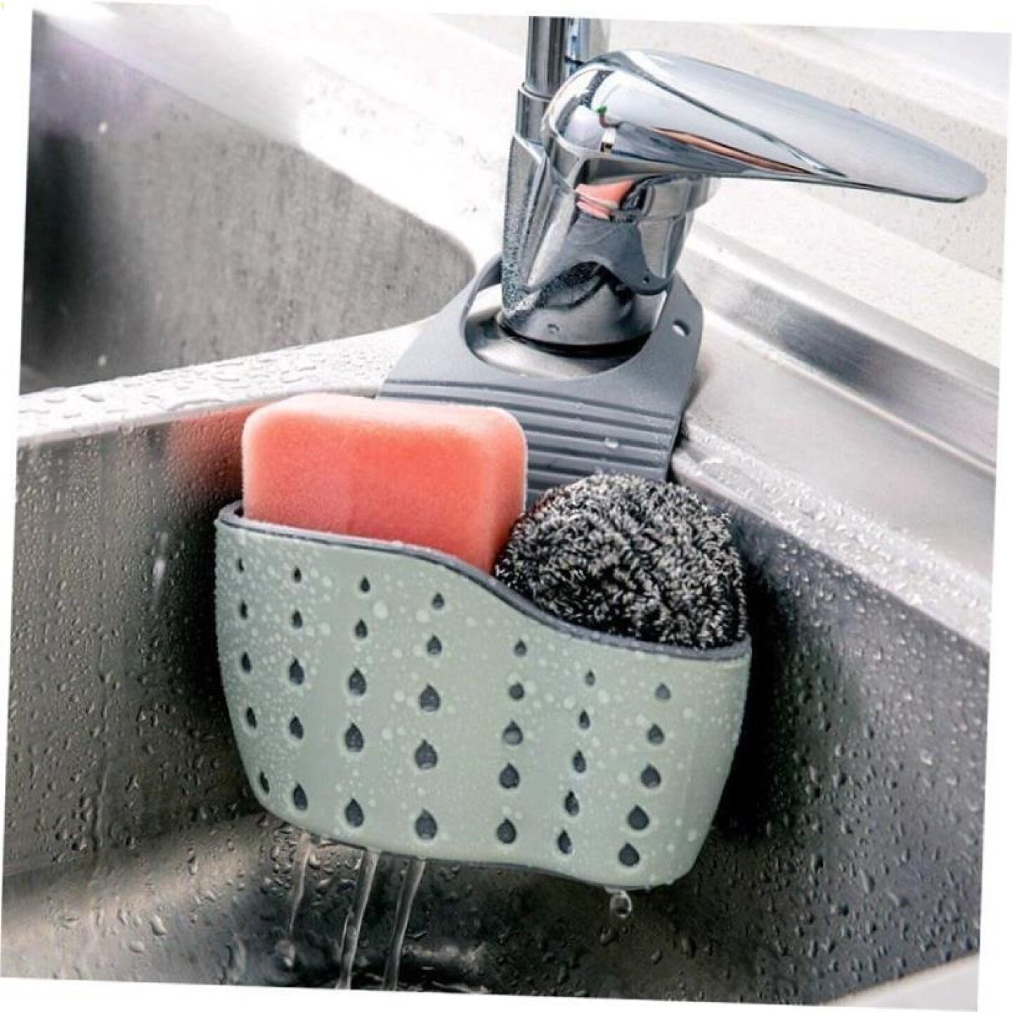 Sink Shelf Soap Sponge Drain rack Kitchen Organizer Holder图片