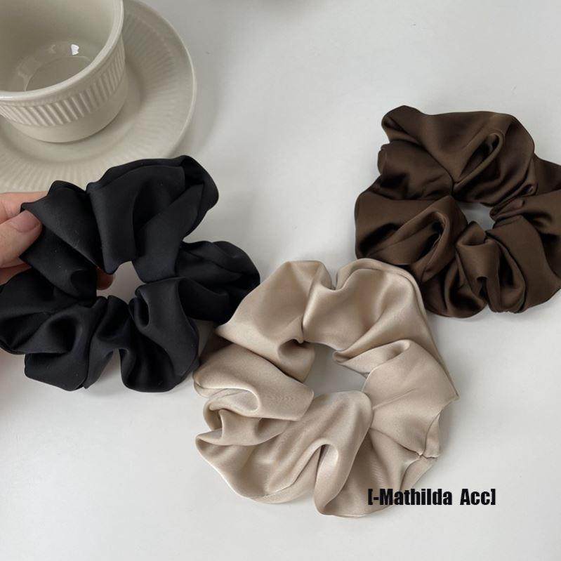 1 Pcs Satin Silk Solid Color Hair Ties Scrunchie Elastic