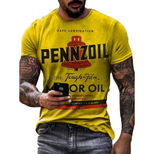Retro 3D print loose round collar T-shirt 复古3D宽松圆领T恤