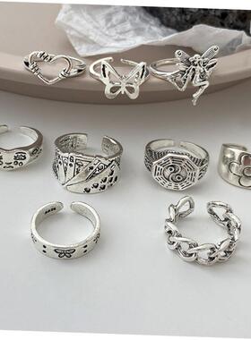 Vintage poker ring 9-piece set Mens womens 扑克牌戒指9件套