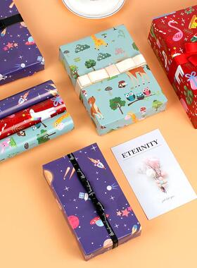 children gift wrapping paper car儿童礼物包装纸太空恐龙小汽车