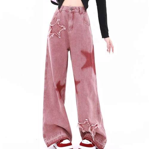Embroidery Star Jeans for Women Autumn New In Corset High