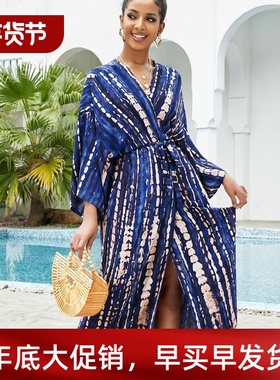 Beach CoverUp Shirt Sun Protection Womens Holiday Relaxed Bi