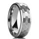 Hot Silver 8MM New Steel Mens Stainless Hammered Color Ring