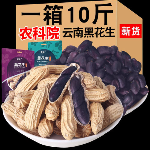 云南黑花生带壳生熟可选新货炒熟