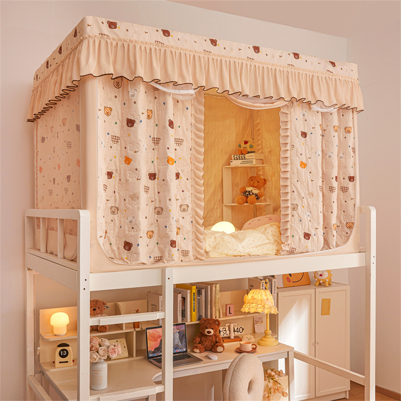 A类学生宿舍夹棉保暖床帘蚊帐3门