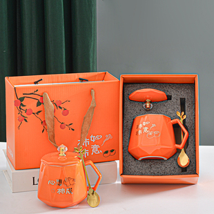 陶瓷马克杯定制logo婚庆伴手礼礼盒情侣杯子喜庆陶瓷创意水杯