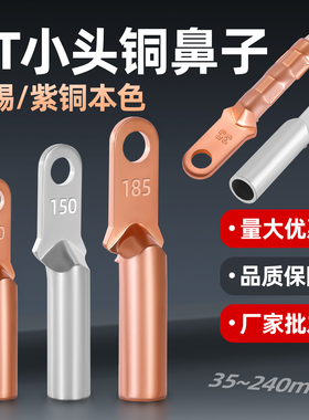 小头铜鼻子DT窄头过渡接线端子5095/120/240塑壳断路器空开紫铜耳