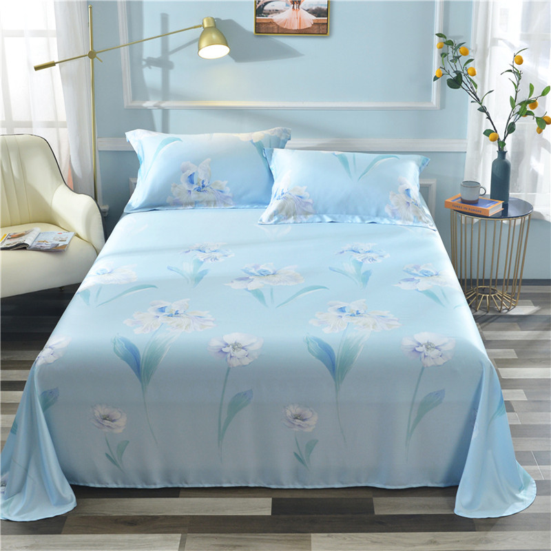 60支天丝床单单件夏季高端贡缎被单丝滑裸睡莱赛尔天丝床单三件套