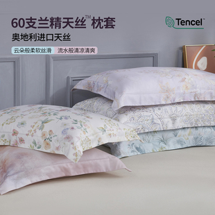 60支天丝枕套春夏丝滑凉感高级感兰精莱赛尔48x74cm枕头套一对装