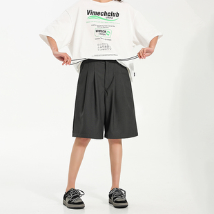 新款 短裤 vimech夏季 男女同款 简约直筒宽松垂感宽松 5分裤 休闲西裤