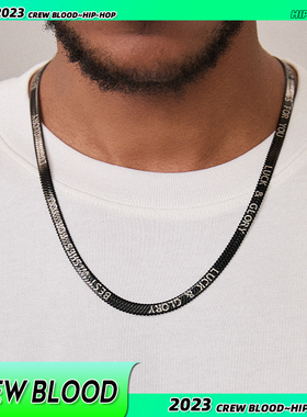 黑色蛇骨刀片项链钛钢健身专属