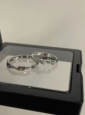 爱无止境戒指情侣款一对戒闺蜜ins小众设计可调节气质高级感素圈