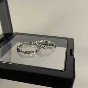 爱无止境戒指情侣款一对戒闺蜜ins小众设计可调节气质高级感素圈