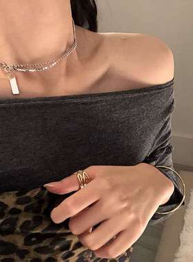 双层欧美ins学生韩版锁骨链