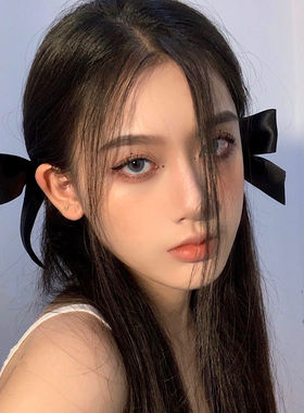 Jisoo同款定制发夹blackpink复古vintage黑白色蝴蝶结百搭头发饰