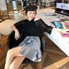 TKSTYLE Small static customization 2019 Sense of design False two suit Short skirt Irregular Paige skirt