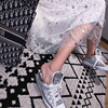 TKSTYLE customized 2019S/S heavy industry Sequins Feather white Lace Gauze skirt Mid length version skirt