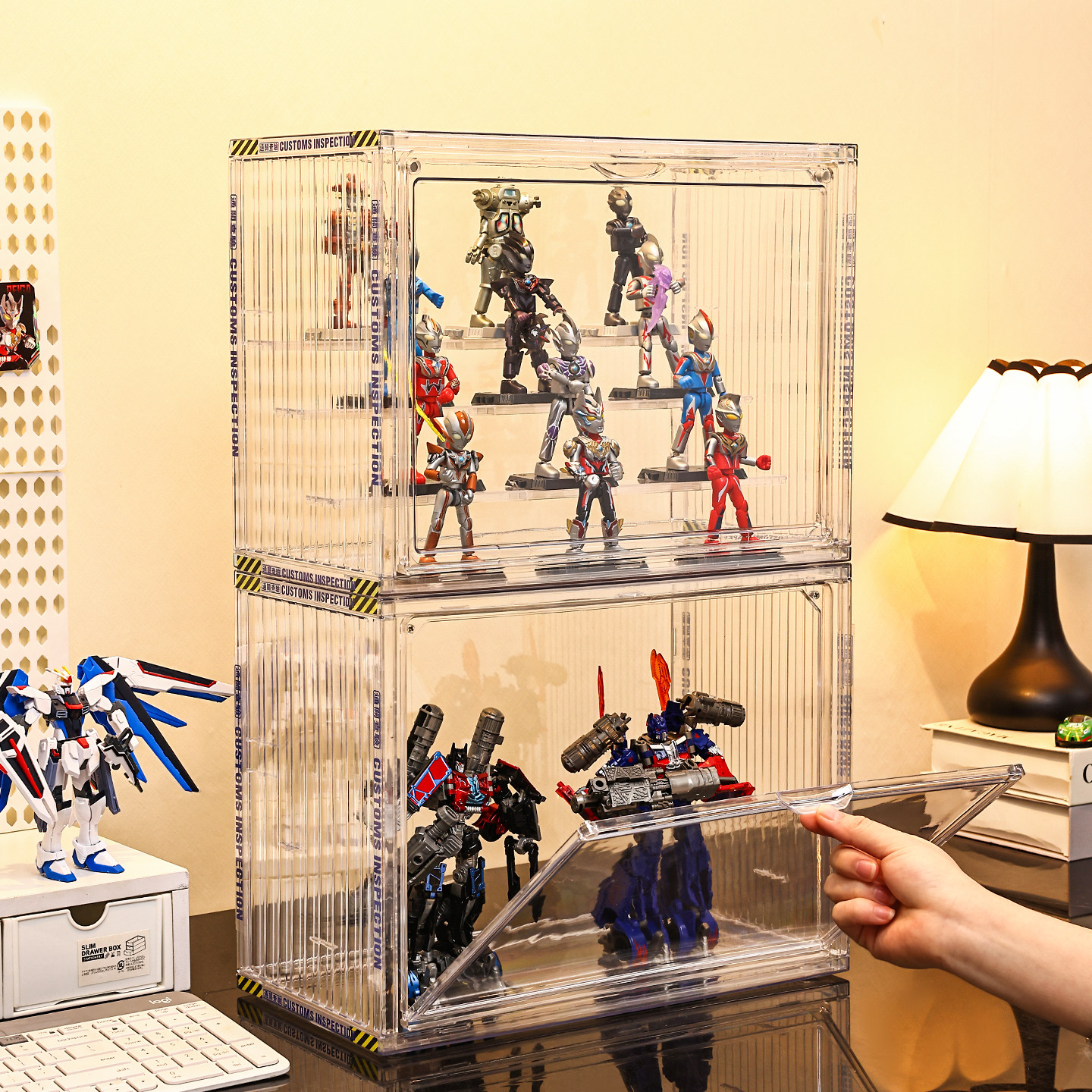 奥特曼积木展示盒手办盲盒收纳