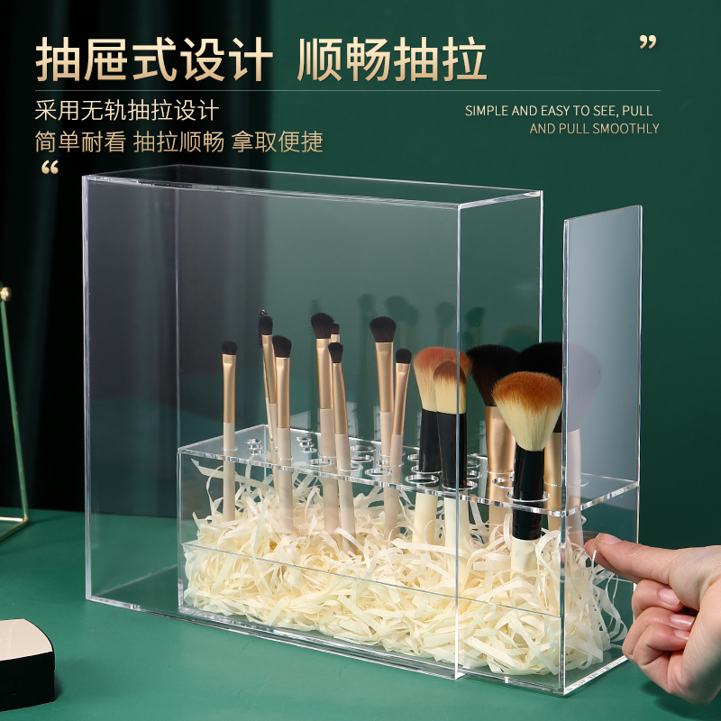化妆刷收纳桶带盖防尘外出ins
