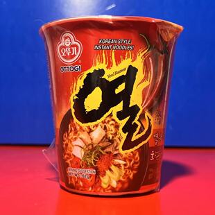 韩国进口不倒翁火热拉面杯面62克方便速食冲泡泡面夜宵临期特价