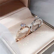 Yuan Yuanmao Song Hui Kiều với đoạn xa xỉ tổ ong xa hoa tổ ong nhẫn nhẫn chic sterling bạc ròng đỏ 18k vàng hồng với kim cương - Nhẫn