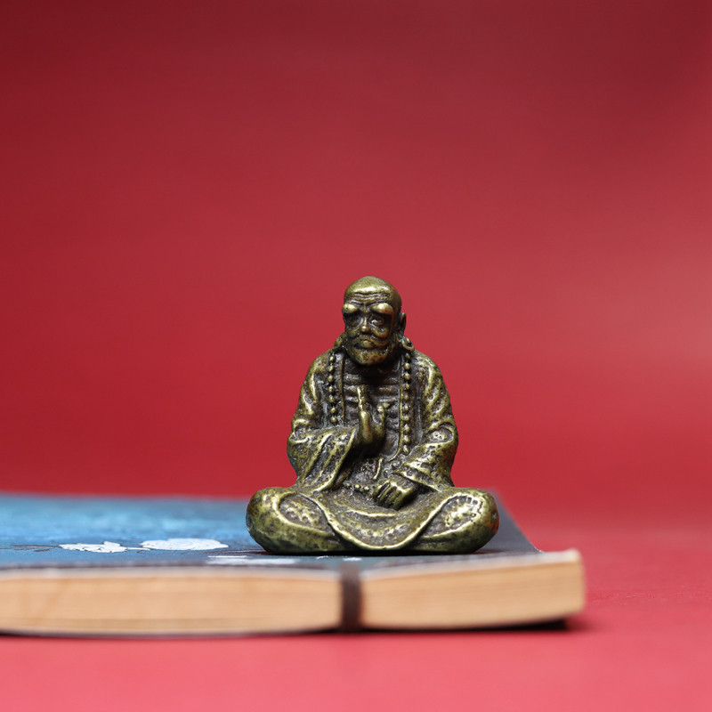 【回馈】黄铜达摩祖师摆件铜人像桌面小铜器摆设礼品