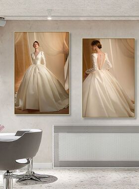 婚纱店装饰画婚庆公司写真馆化妆间挂画摄影工作室礼服馆情侣壁画