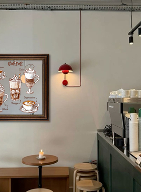 咖啡烘焙店亚克力镜面装饰画酒店民宿餐厅挂画窗外镜子摆件壁画