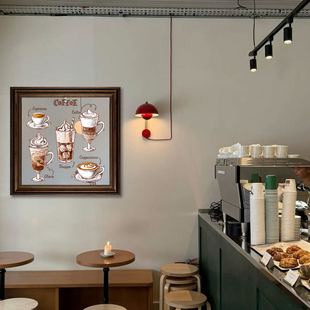 咖啡烘焙店亚克力镜面装饰画酒店民宿餐厅挂画窗外镜子摆件壁画