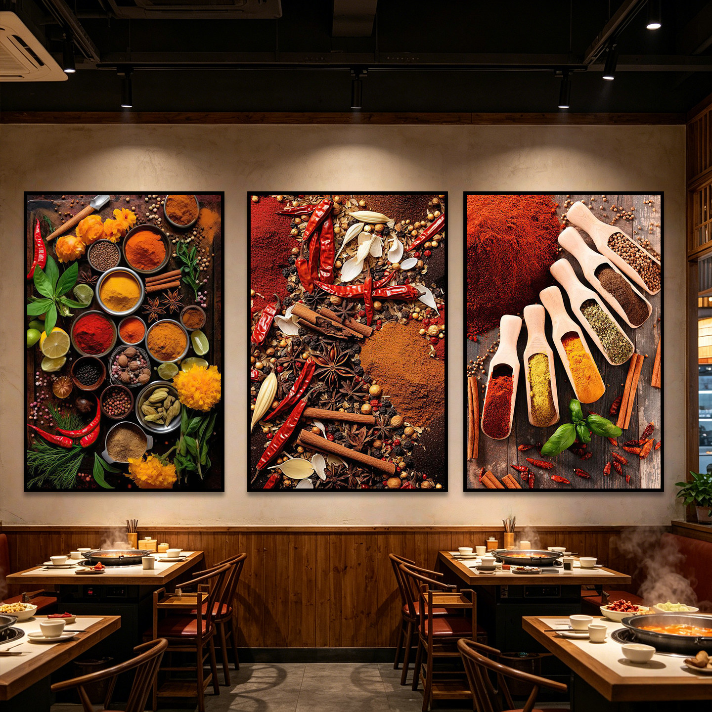 火锅店香料美食装饰画挂画农家乐川菜饭店麻辣烫餐厅布置墙壁画