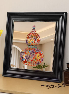 葫芦桌面镜子摆画中古风乔迁新居斗柜餐厅福挂画客厅电视柜装饰画